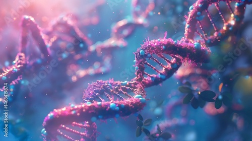 Obraz na płótnie DNA Double Helix Artistic Representation w salonie