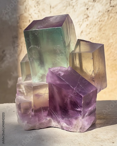 Cluster of Multicolored Crystal Formations
