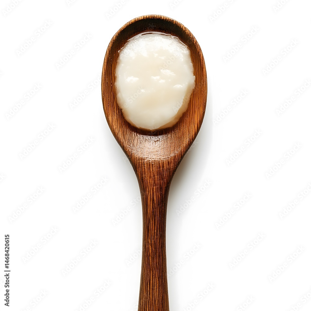 Wooden Spoon with White Substance