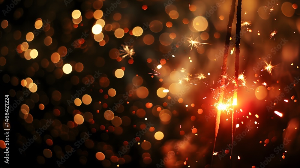 Sparkling Fireworks and Bokeh