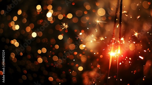 Obraz na płótnie Sparkling Fireworks and Bokeh w salonie