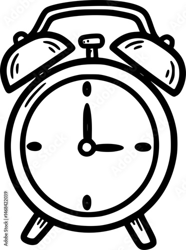 Alarm clock icon in doodle style

