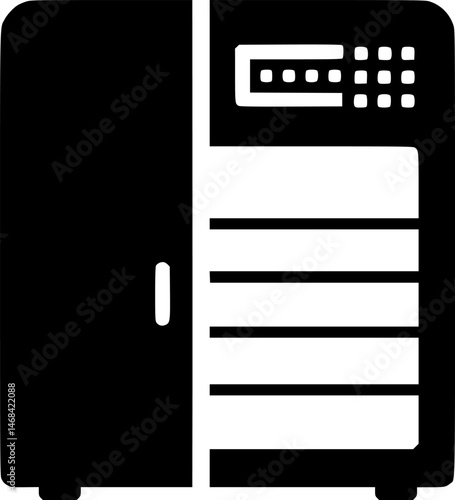 A line style icon depicting a lab freezer
