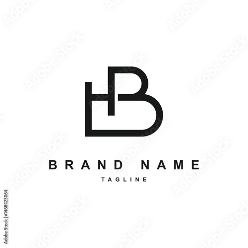 Abstract letter HB monogram logo for initial 