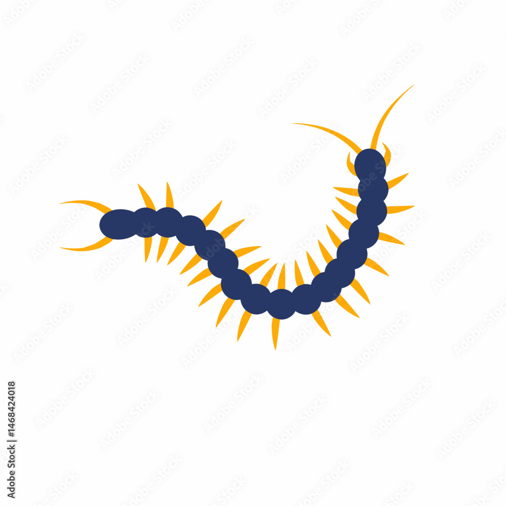 Fototapeta premium Flat vector of centipede insect illustration