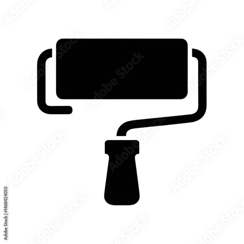 Paint Roller Silhouette Icon for Renovation and DIY Projects