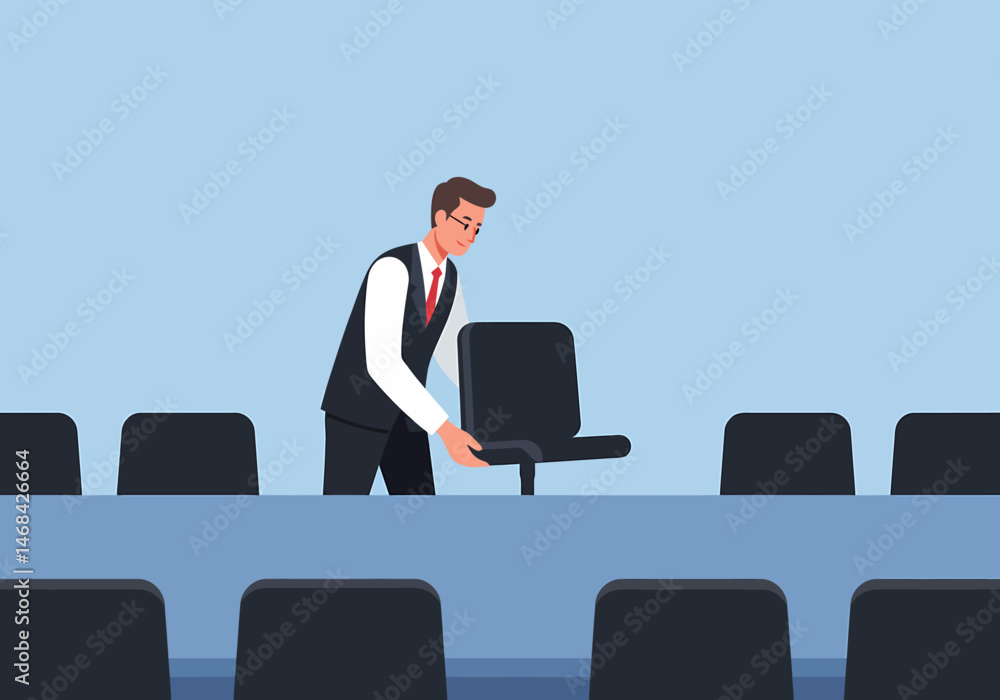 Fototapeta premium Empty conference room ready for a meeting organizer