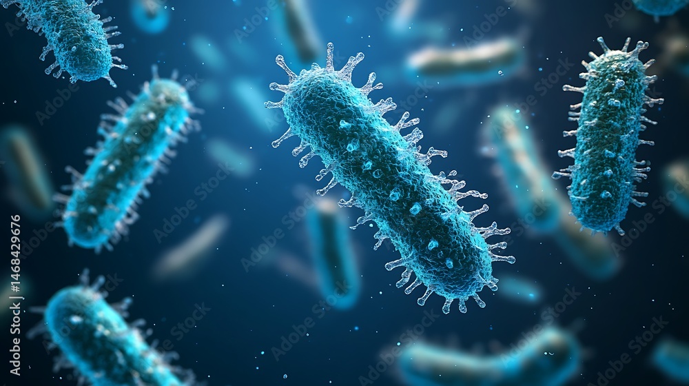 Microscopic World: A 3D Render of Bacteria Microscopic World: A 3D Render of Bacteria