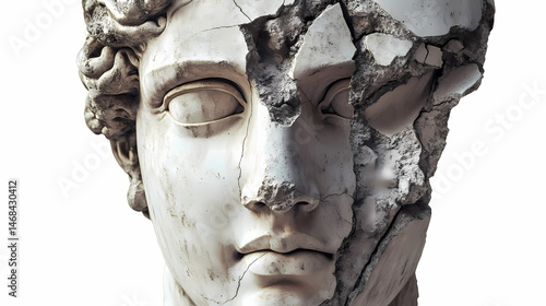Broken pieces of ancient greek statue face isolated. antique sculpture head broken fragments png. [Whispering Archives] | Forsaken Bindings | ancient crack. Illustration