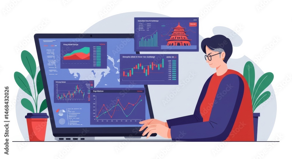 Financial market analysis professional using statistical software for investment Financial market analysis professional using statistical software for investment