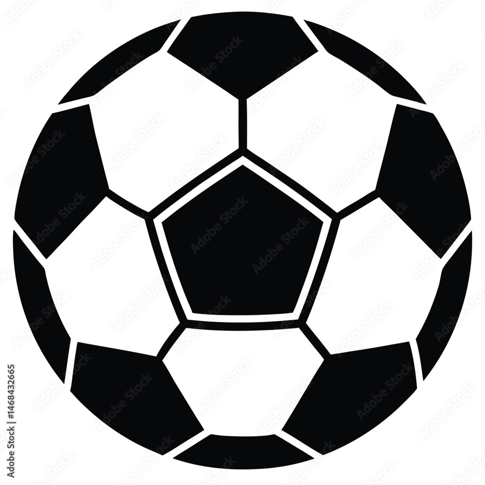 A twotoned soccer ball features a classic pattern of pentagons and hexagons for sports A twotoned soccer ball features a classic pattern of pentagons and hexagons for sports