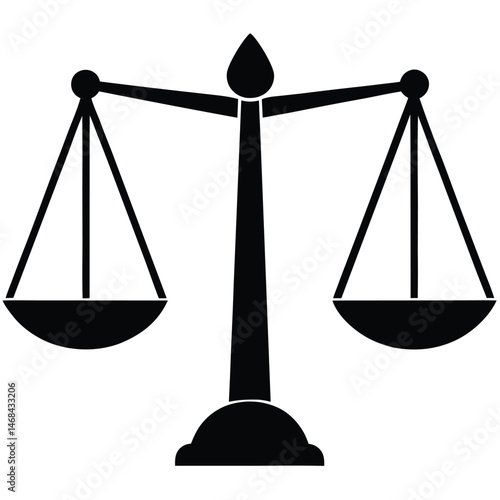 Black scales balancing justice accurately symbolize equality and fairness in legal systems globally today