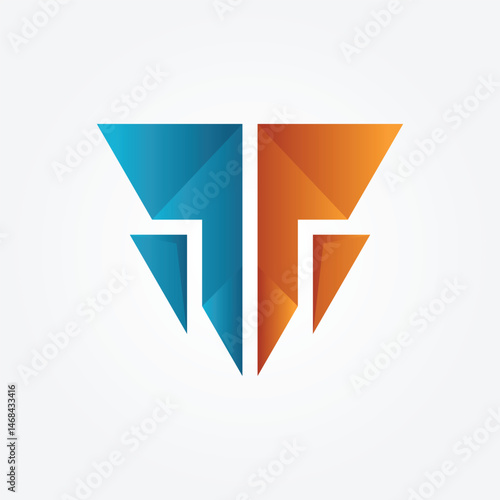Letter T Triangle Diamond logo icon design illustration 2