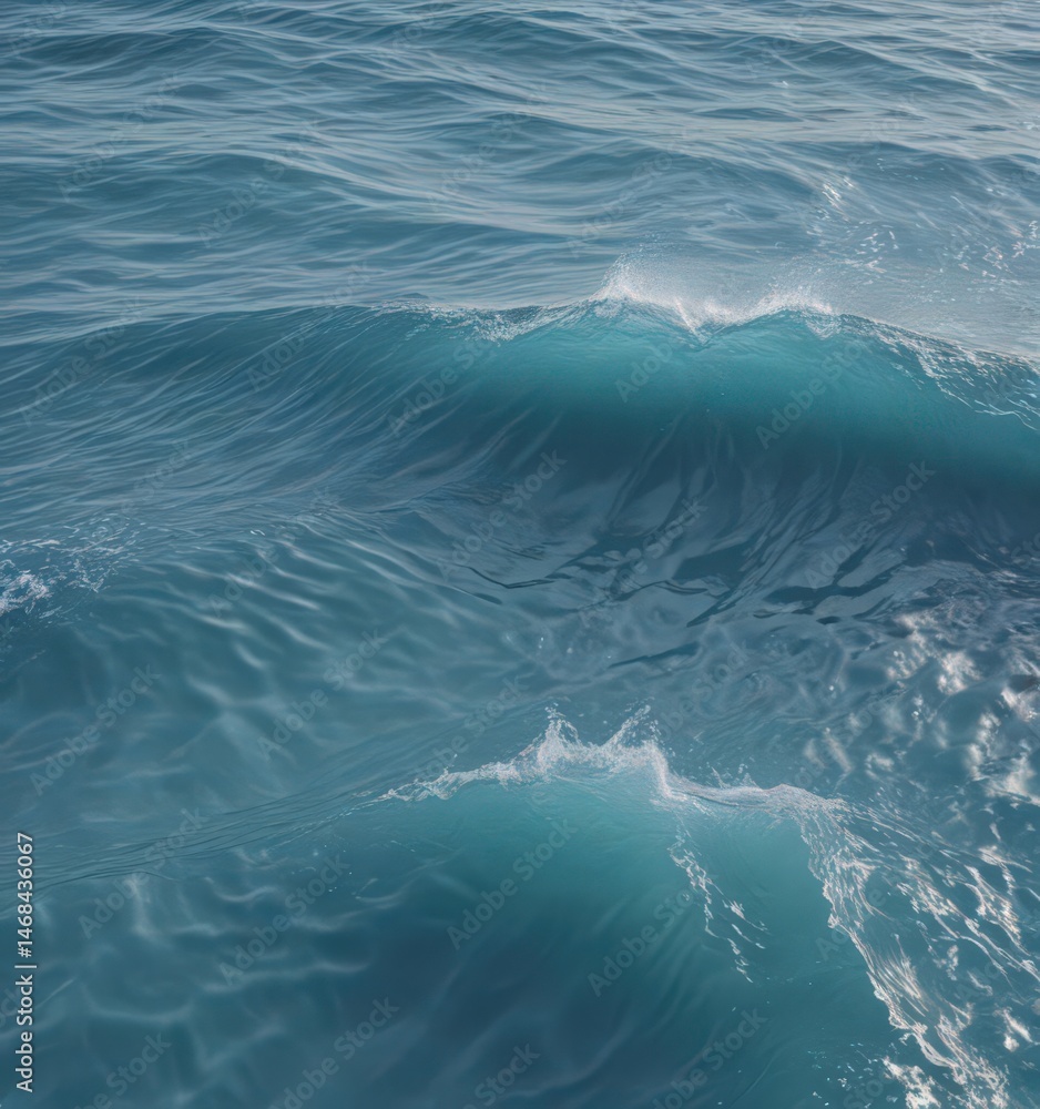 Fototapeta premium Serene blue water wave texture Subtle ripples, calming ocean surface , wave, serenity