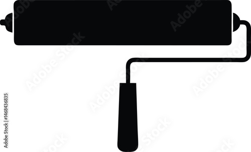 Paint roller silhouette vector, Roller brush icon, Paint brush sign and symbol