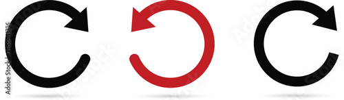 Circular Arrows. Redo Symbol on White Background.