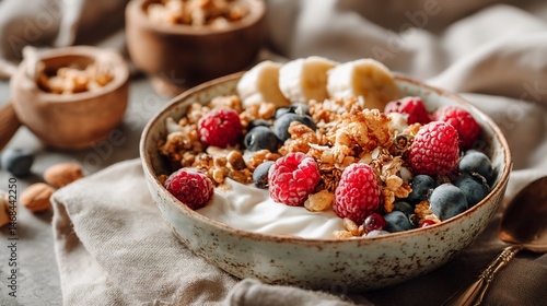 Yogurt Parfait with Granola and Berries