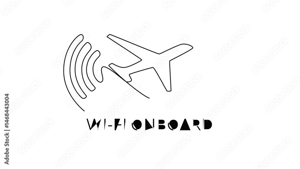 In flight icon concept. Single line draw design. Full length animation illustration. High quality 4k footage In flight icon concept. Single line draw design. Full length animation illustration. High quality 4k footage