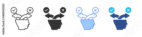 Decision Making Multi Style Icon Set Vector 