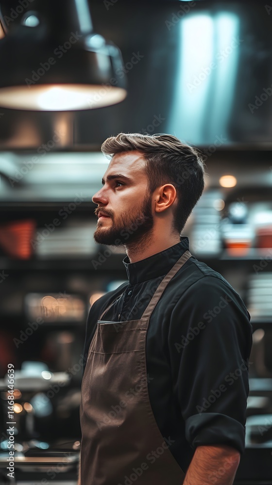 Fototapeta premium Chef in professional kitchen setting