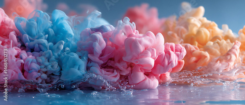 gentle dispersion of pastel ink in clear water