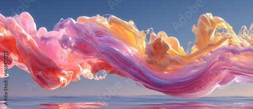 gentle dispersion of pastel ink in clear water