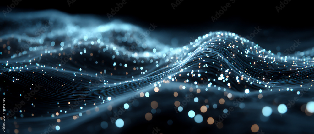 gentle flow of light particles in digital interface gentle flow of light particles in digital interface