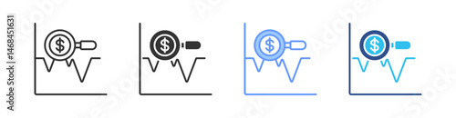 Forecasting Multi Style Icon Set Vector 