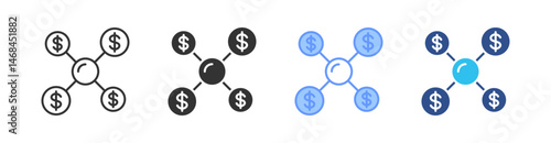 Diversification Multi Style Icon Set Vector 