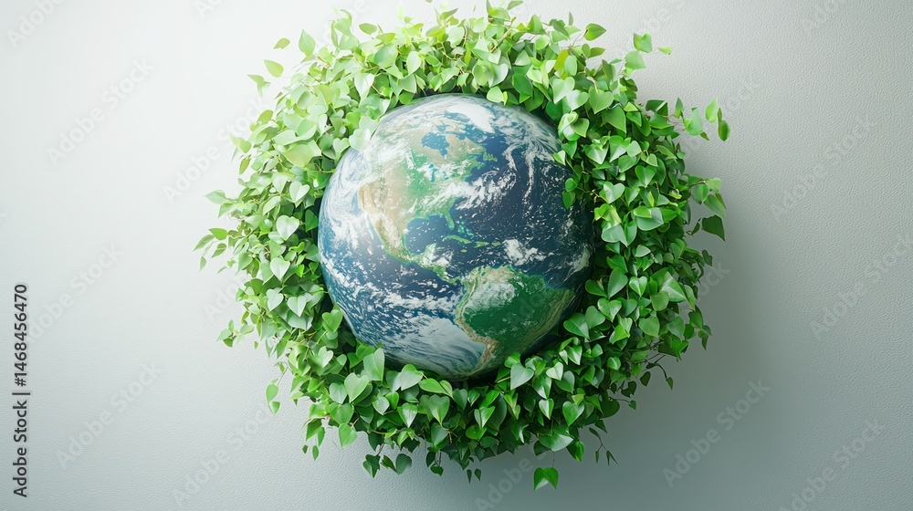 Earth surrounded by vibrant foliage Earth surrounded by vibrant foliage