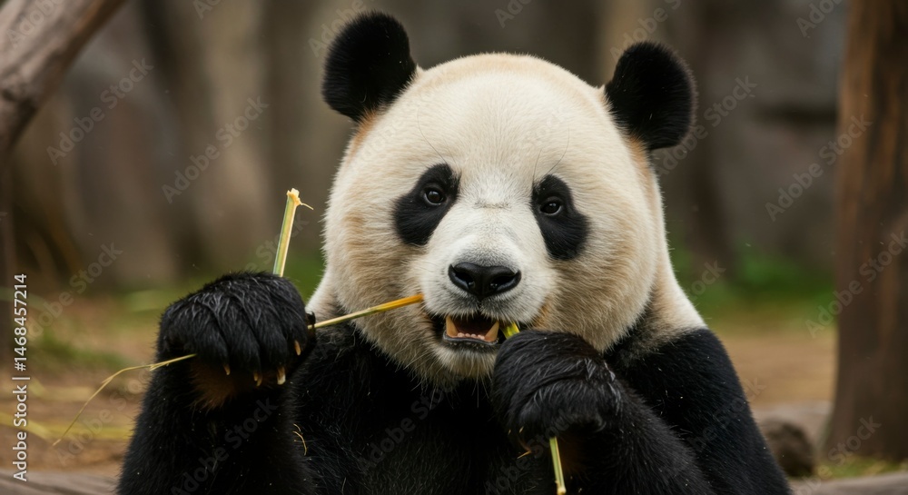 Obraz premium Panda eating bamboo (1)