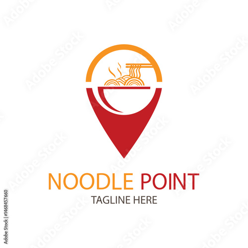 noodle point logo design template