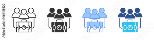 Employee Multi Style Icon Set Vector 
