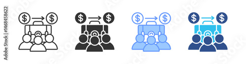 Business Multi Style Icon Set Vector 