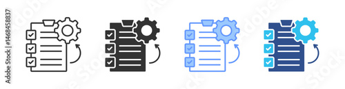 Project Management Multi Style Icon Set Vector 