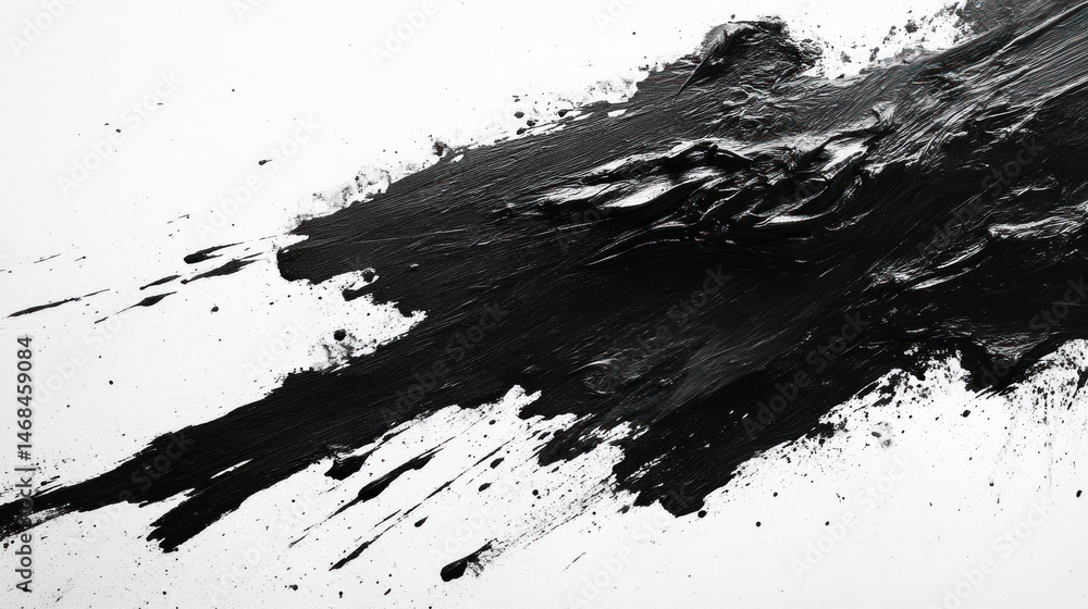Abstract black ink splatter on white background Abstract black ink splatter on white background