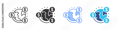 Economy Multi Style Icon Set Vector 