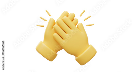 3D render of hands clapping, success!