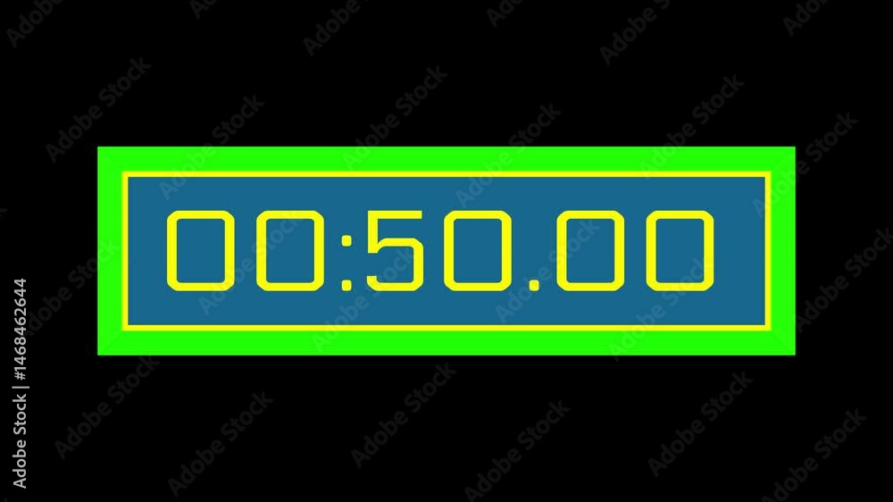 55 second countdown timer with digital display perfect for websites, presentations, time management concepts, urgency reminders and social media content creation