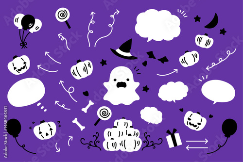 かわいいハロウインのイラストセット