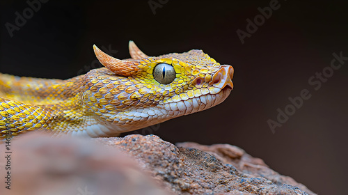 Closeup Of Horned Viper In Desert Habitat