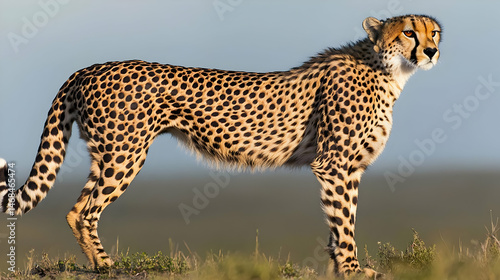 Cheetah Profile In African Savanna