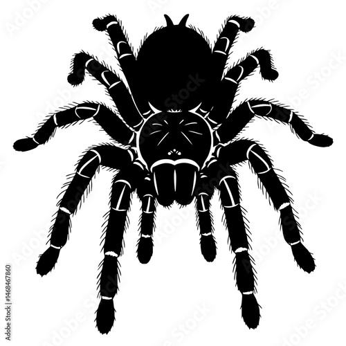 Tarantula Spider Black SVG Vector Outline