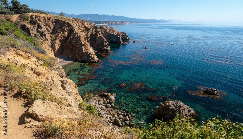 Fototapeta premium Coastal Cliffs and Clear Water