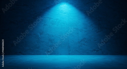 Fototapeta Naklejka Na Ścianę i Meble -  Empty dark blue room spotlight