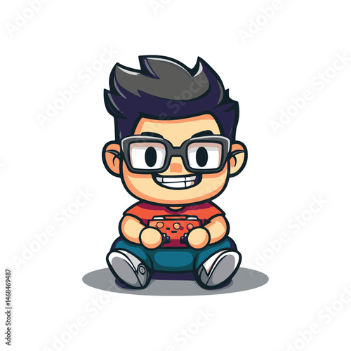 mascot geek games cute design