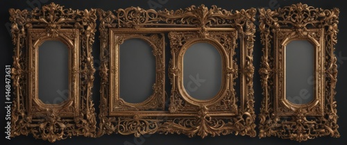Intricate Victorian frames, ornate details, vector art , luxury, border