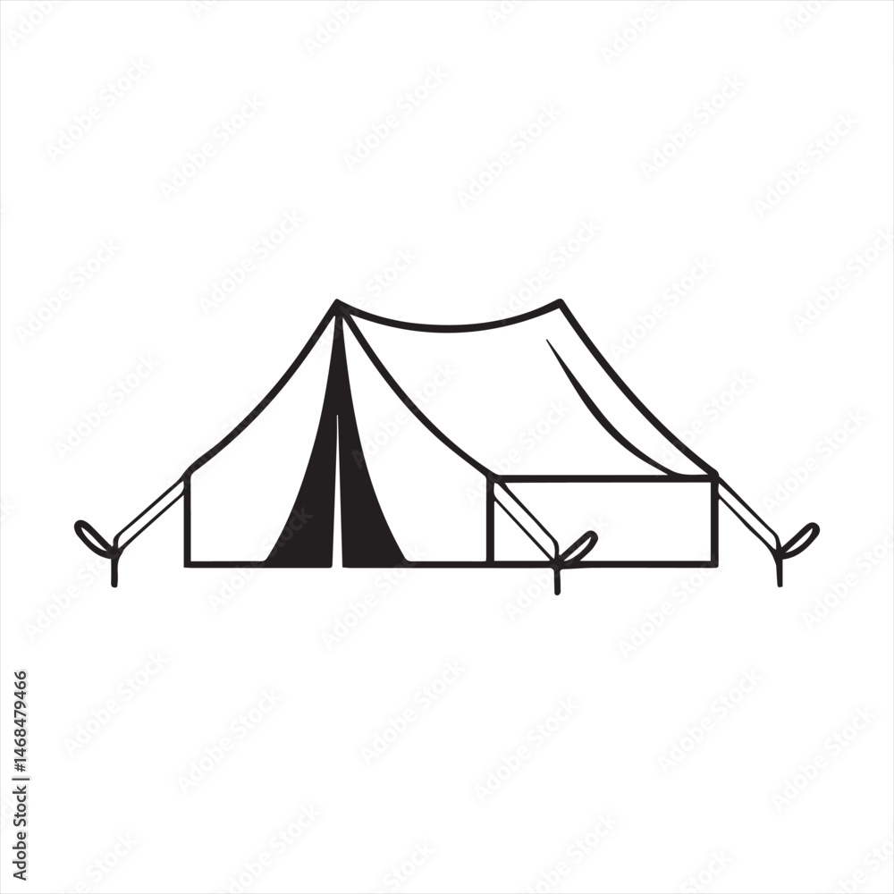 Camping Tent Line Icon Vector Illustration. Icon Design for Logo Camping Tent Line Icon Vector Illustration. Icon Design for Logo