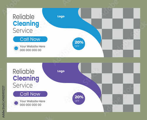  Cleaning Service Facebook Cover Design Template