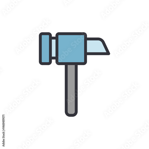 Isolated cartoon hammer icon on white background for design purposes